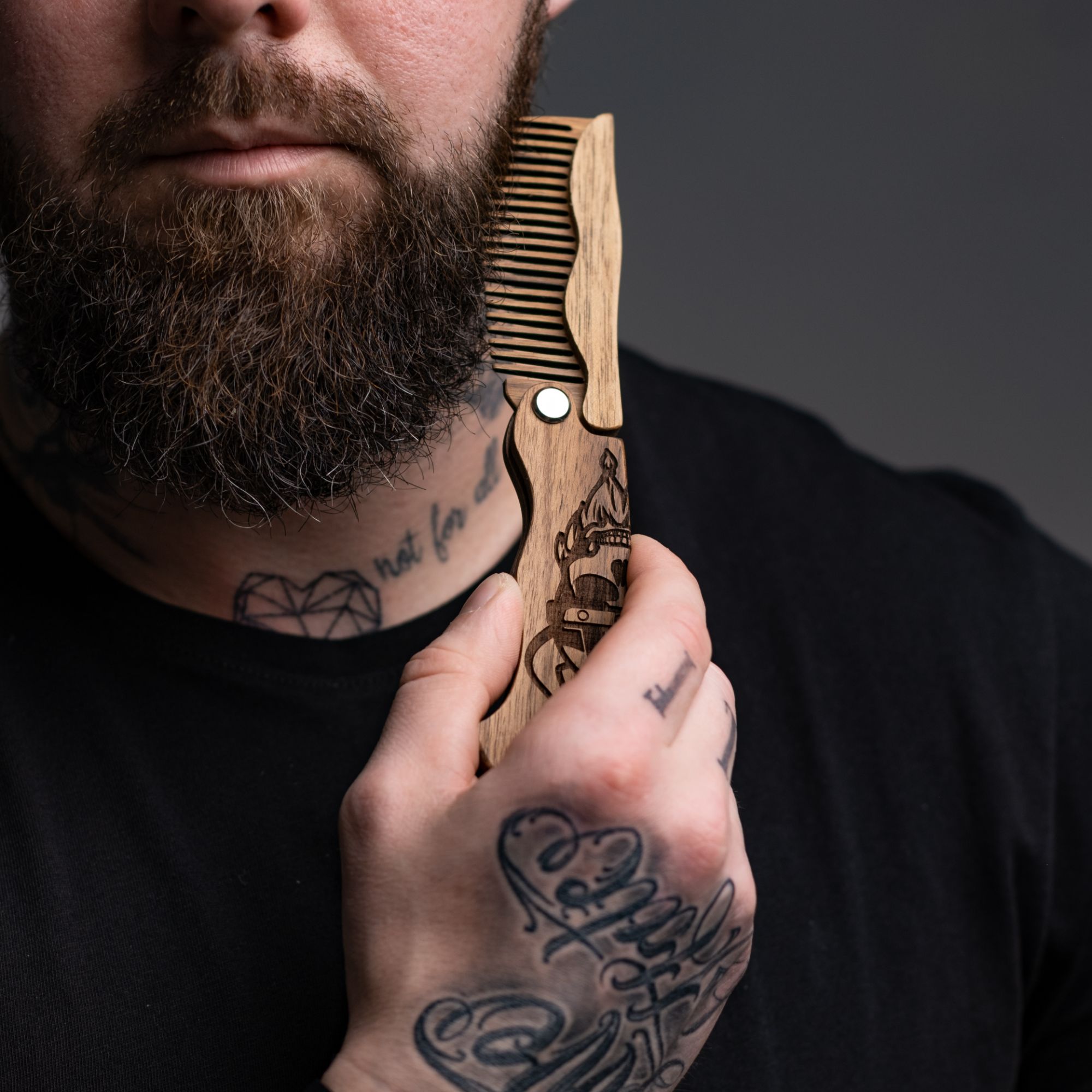 Wooden Beard Comb – Viking Design