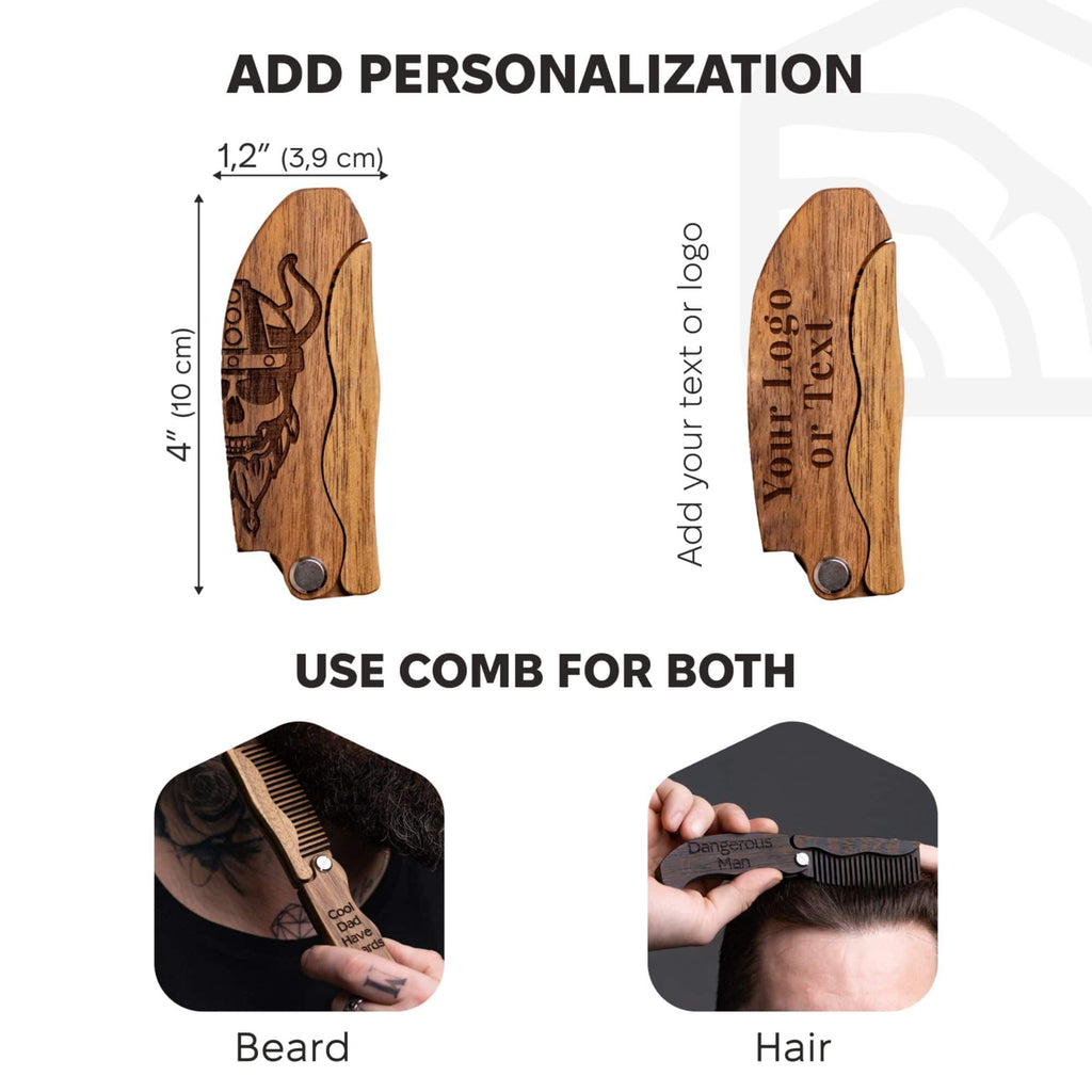 Wooden Beard Comb – Viking Design