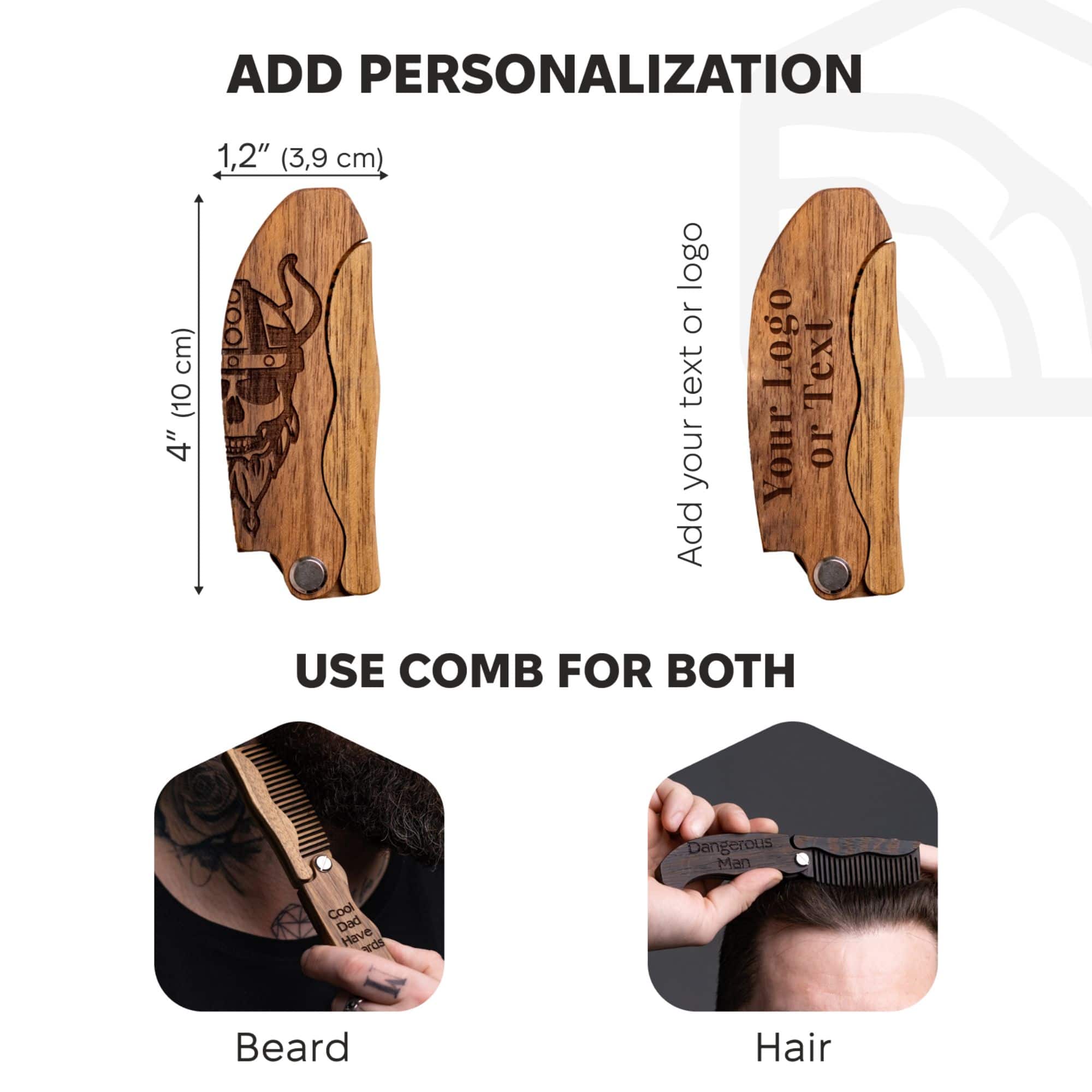 Wooden Beard Comb – Viking Design