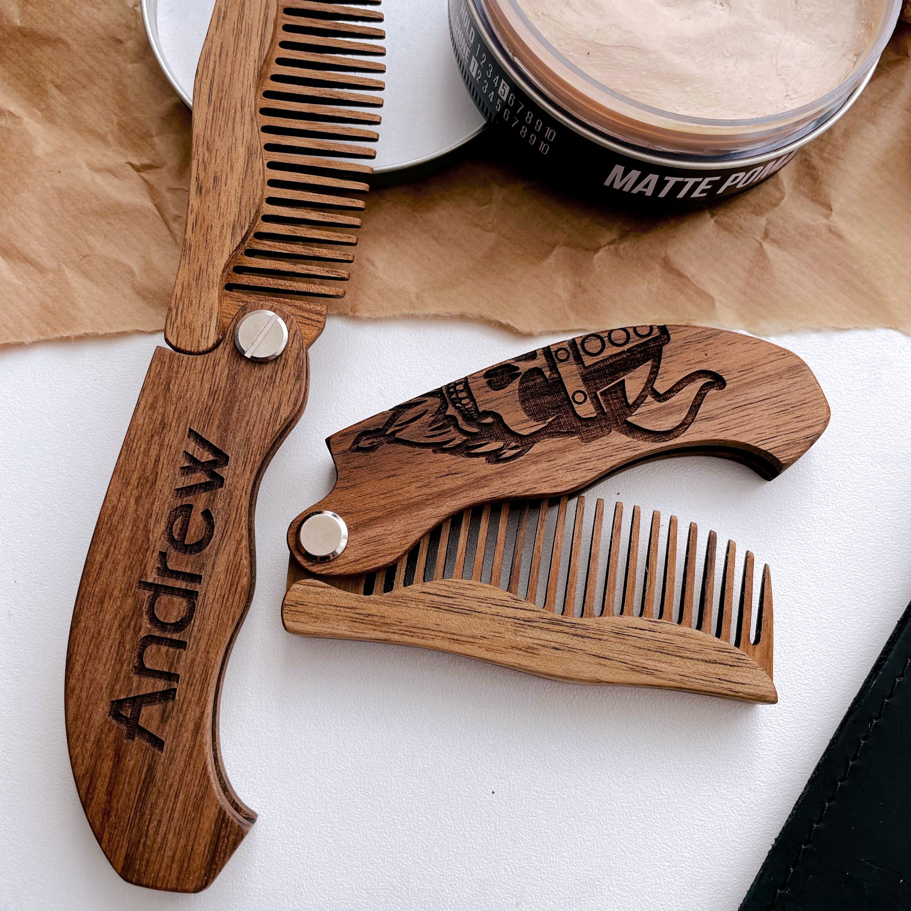 Wooden Beard Comb – Viking Design